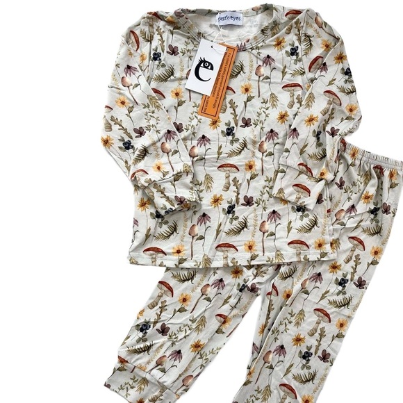 🇨🇦 Little Eyes Floral Forage Bamboo Kids Pyjama Set - Picture 3 of 5
